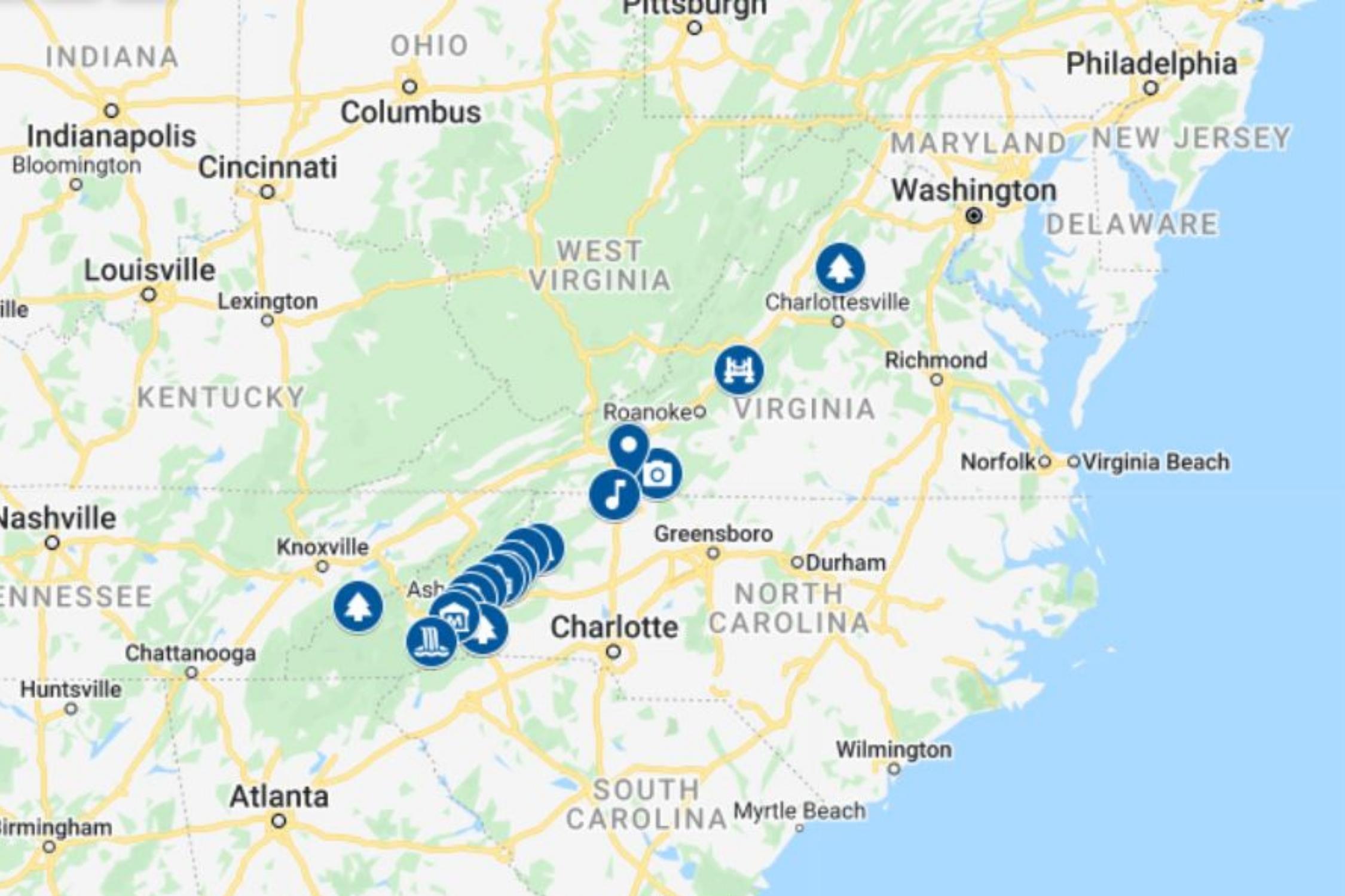 Blue Ridge Parkway Interactive Map 17 Blue Ridge Parkway Drive Stops You Have To Make - Lostinthecarolinas.com