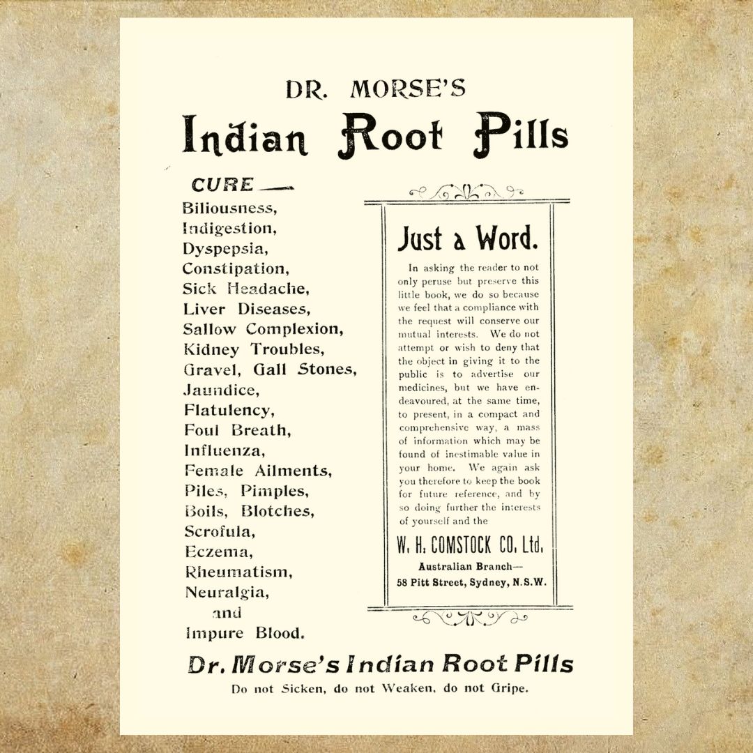 Dr Morse's Indian Root Pills retro postcard