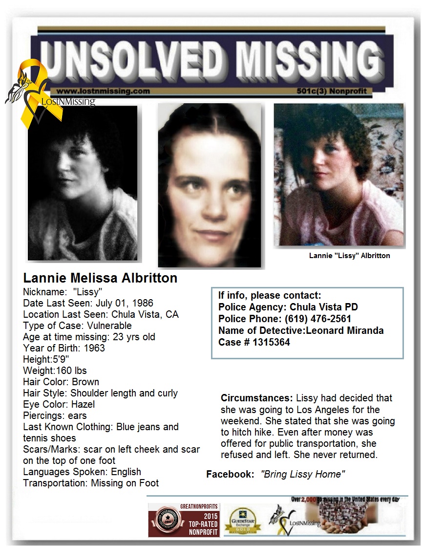 Lannie Albritton July 01, 1986 Chula Vista, CA
