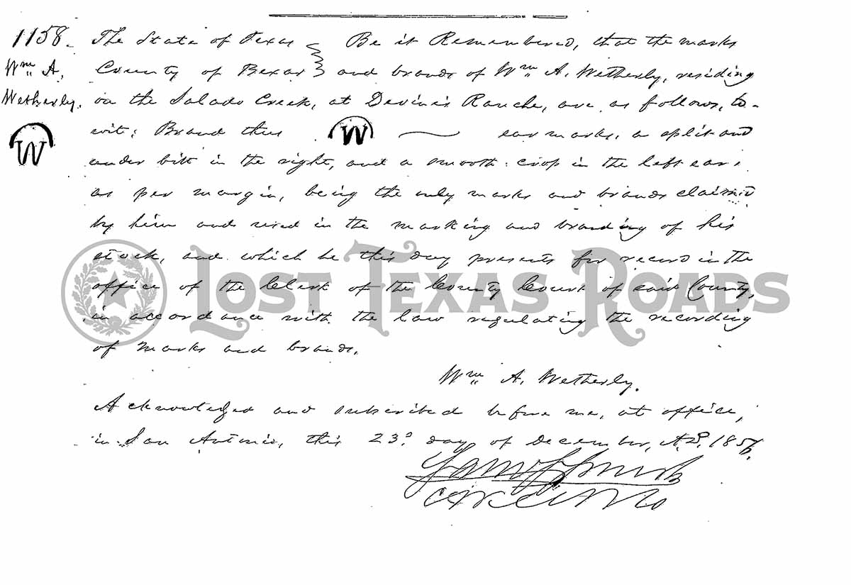 Westerly, Wm A Lost Texas Roads