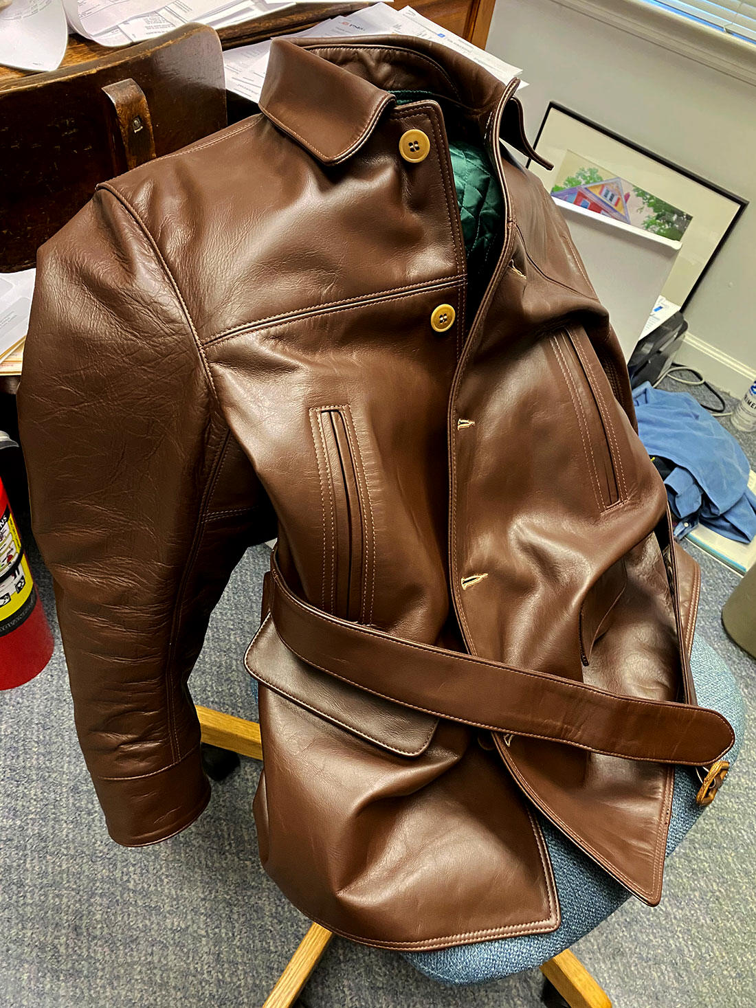 Bedford Horsehide Leather Car Coat Motorcycle Jacket