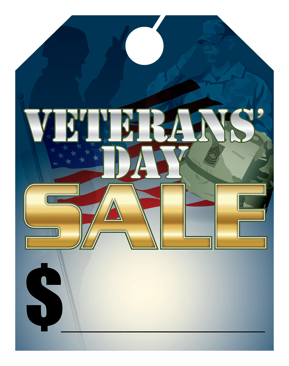 Full Color Holiday Hang Tags Veterans' Day Sale