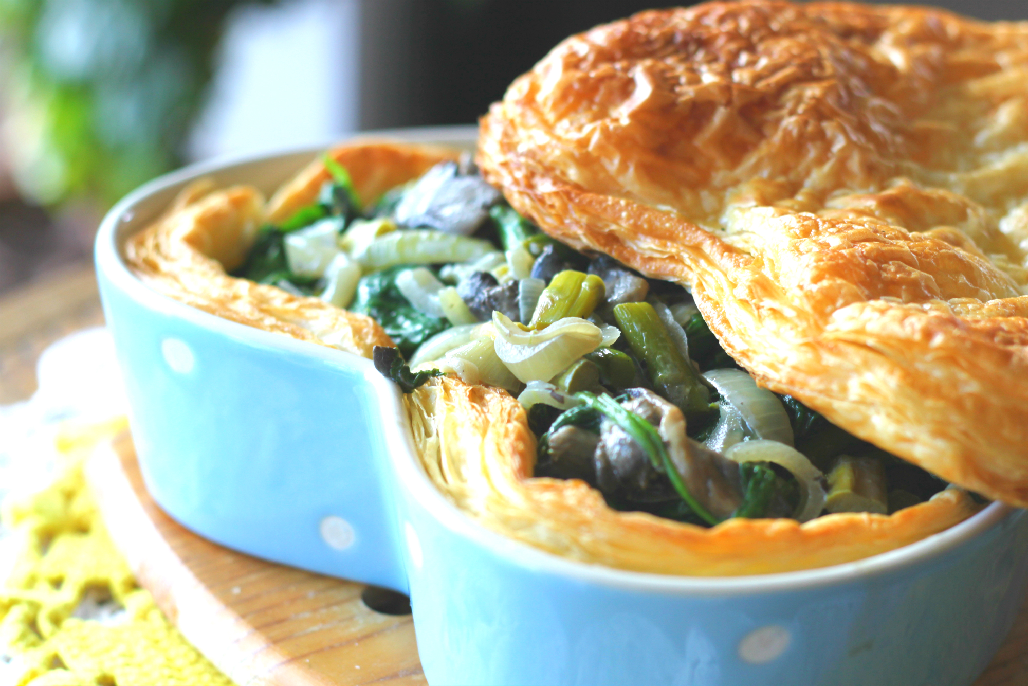 A Big Vegetable Puff Pastry Pie lots of nice things