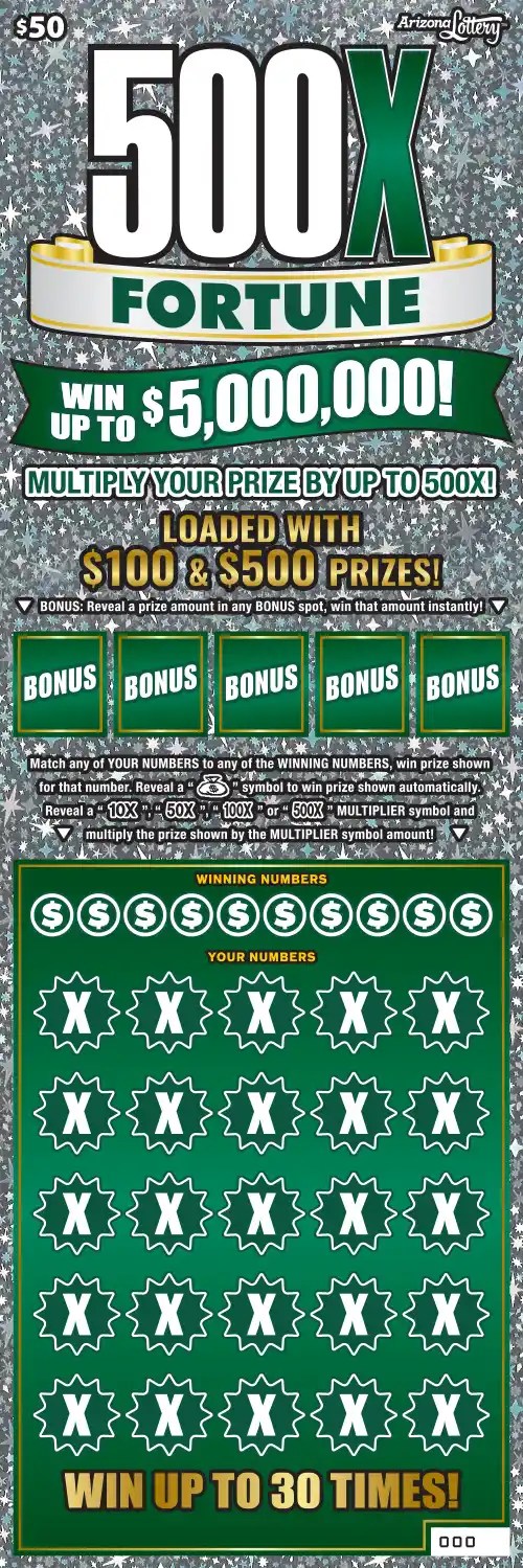 AZ Scratcher 500X FORTUNE (1440) LottoEdge
