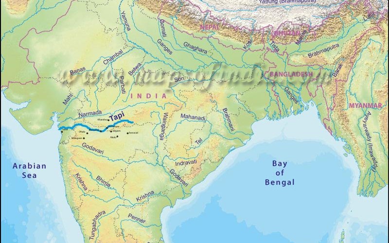 Narmada River Route Map
