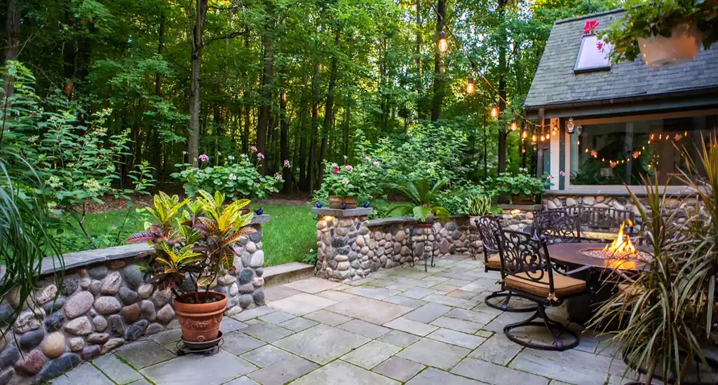 Enchanting Woodland Patio Lotus Gardenscapes