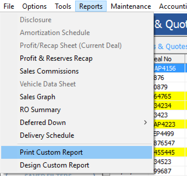 Using The System > Advanced Features > Custom Reports > Printing Custom