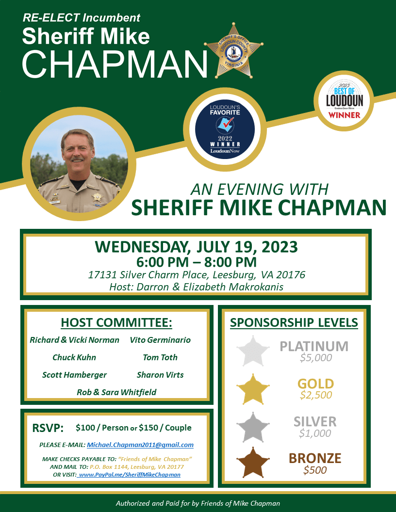 An Evening With Sheriff Chapman! Loudoun County Republican Committee