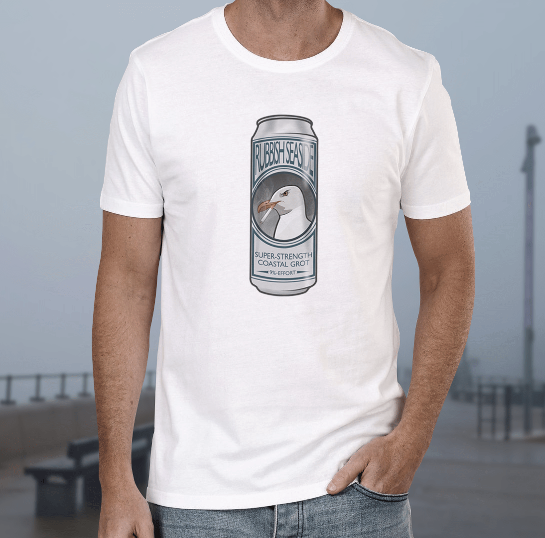 Rubbish Seaside SuperStrength Coastal Grot White TShirt