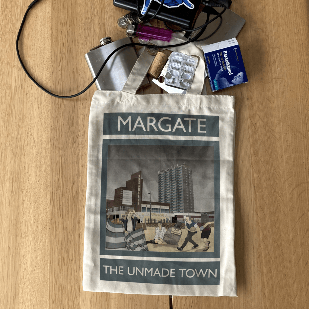 Margate The Unmade Town Rubbish Seaside Natural Soft Tote Bag 26cm x