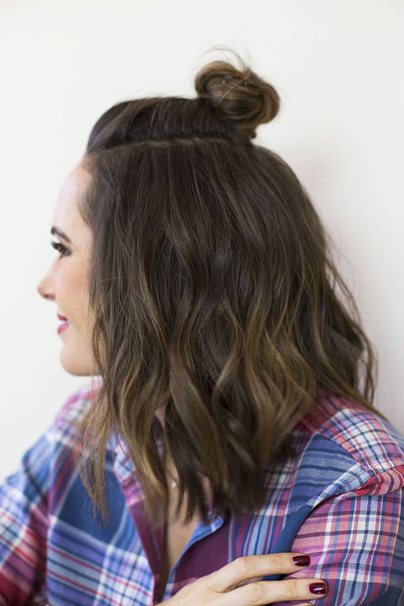 How To The HalfTop Knot Bun Front Roe by Louise Roe