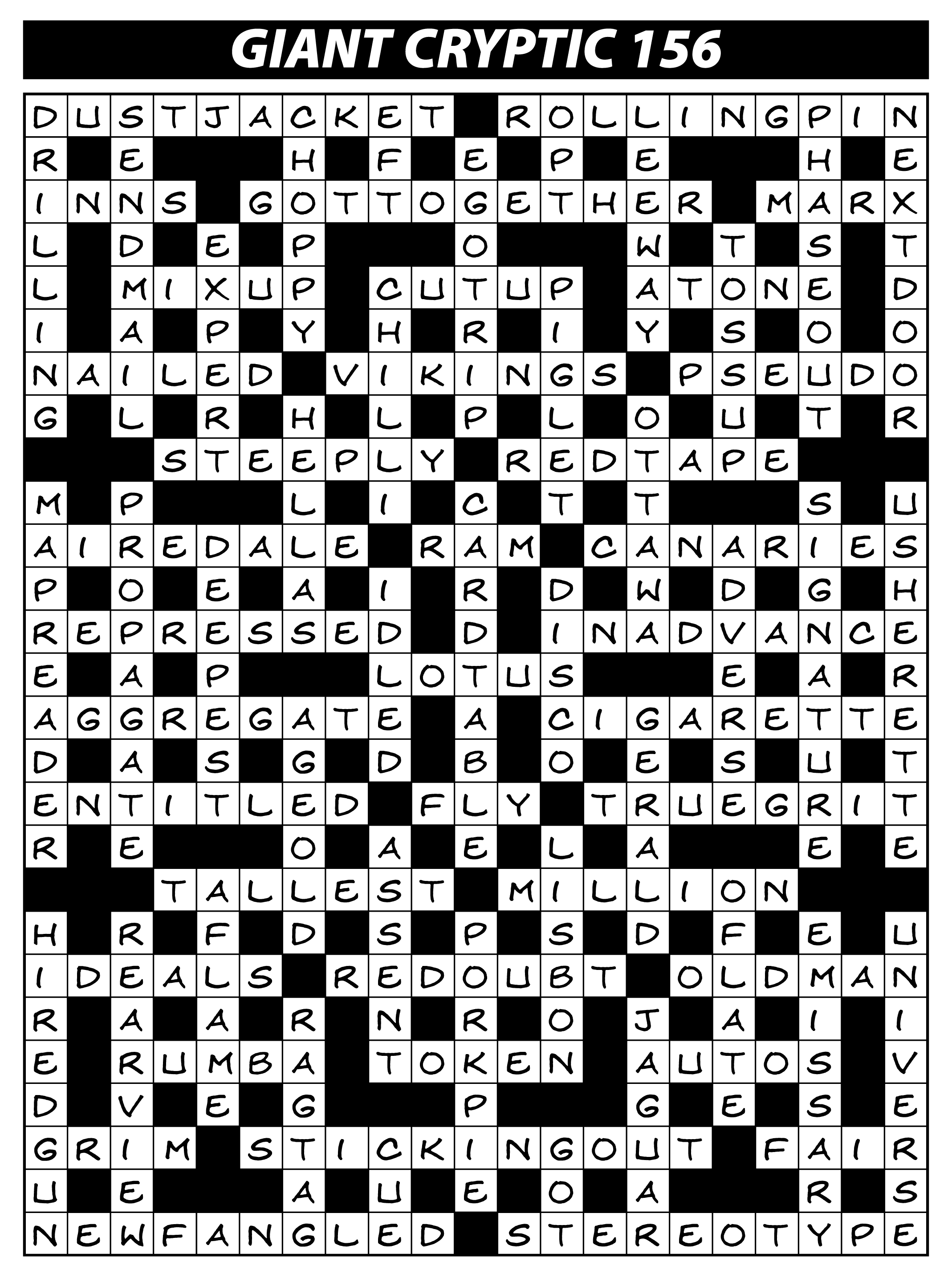 Colossus 156 Competition Solutions Lovatts Crossword Puzzles Games