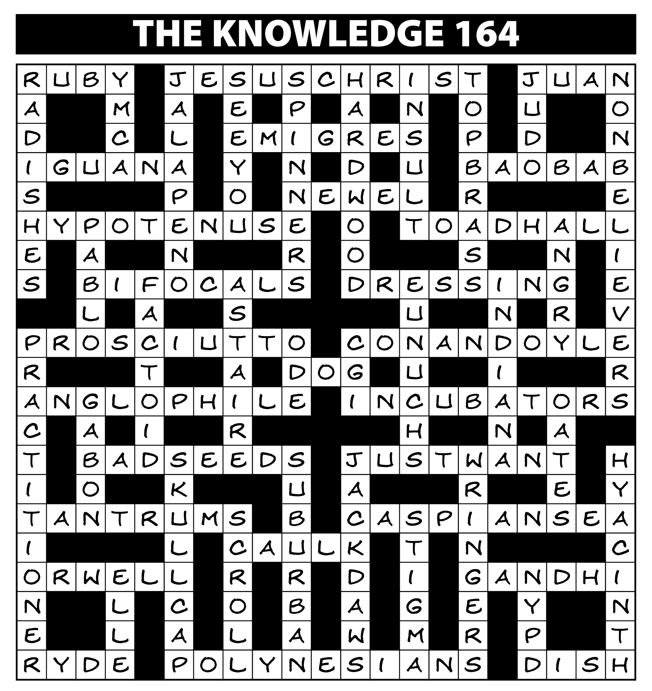Colossus 164 Competition Solutions Lovatts Crossword Puzzles Games