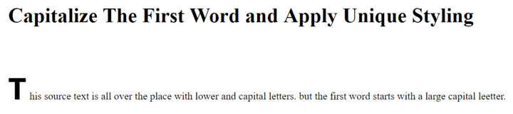 Use CSS texttransform to Manipulate Text Casing