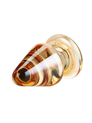 Glass Butt Plug Amber II 350g - Love and Lust
