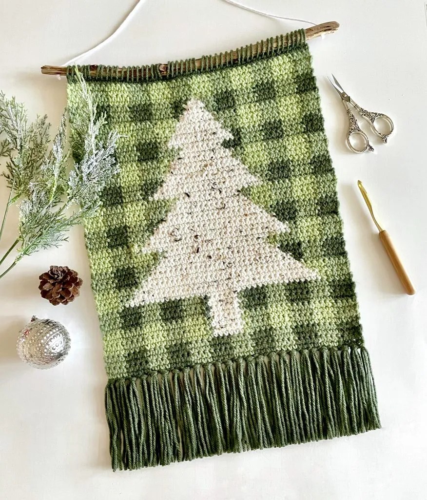 The Teeny Weanie Christmas Tree Wall Hanging Crochet Pattern Love