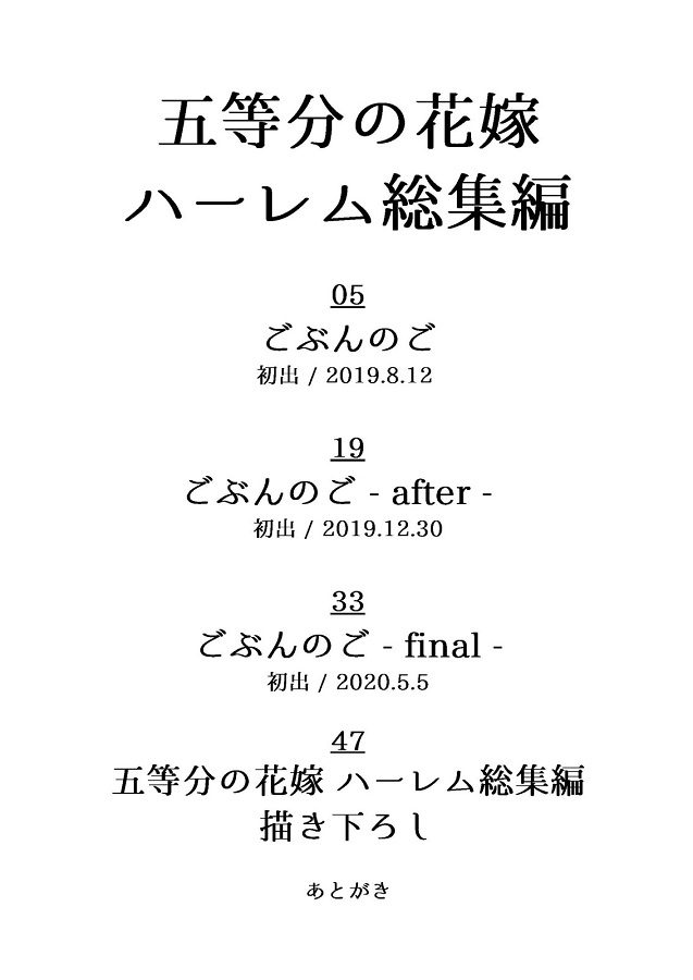 中野三玖 (なかのみく)マガジン中野一花 (なかのいちか)中野二乃 (なかのにの)中野五月 (なかのいつき)中野四葉 (なかのよつば)総集編 3枚目
