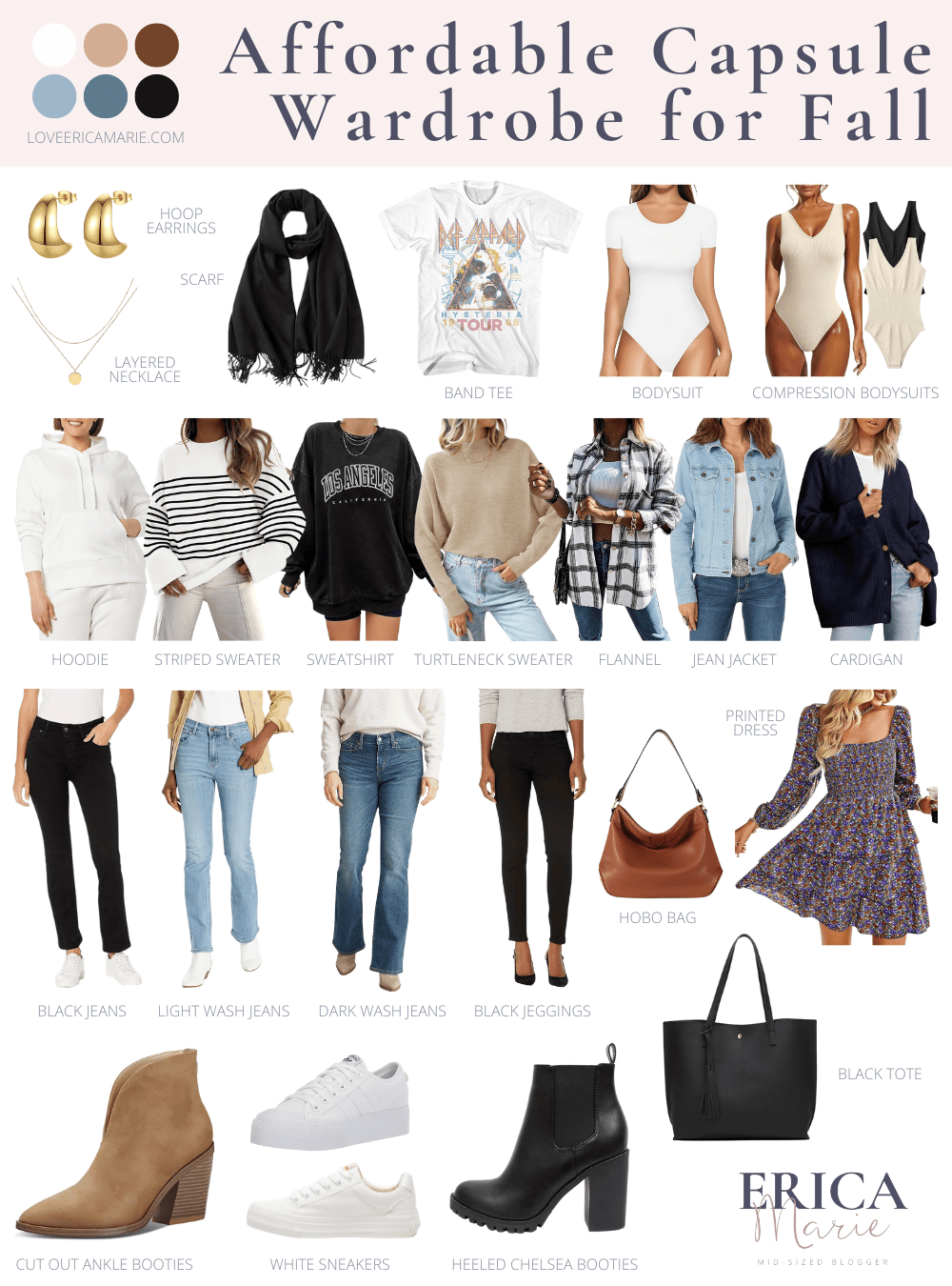 Affordable Capsule Wardrobe for Fall Erica Marie