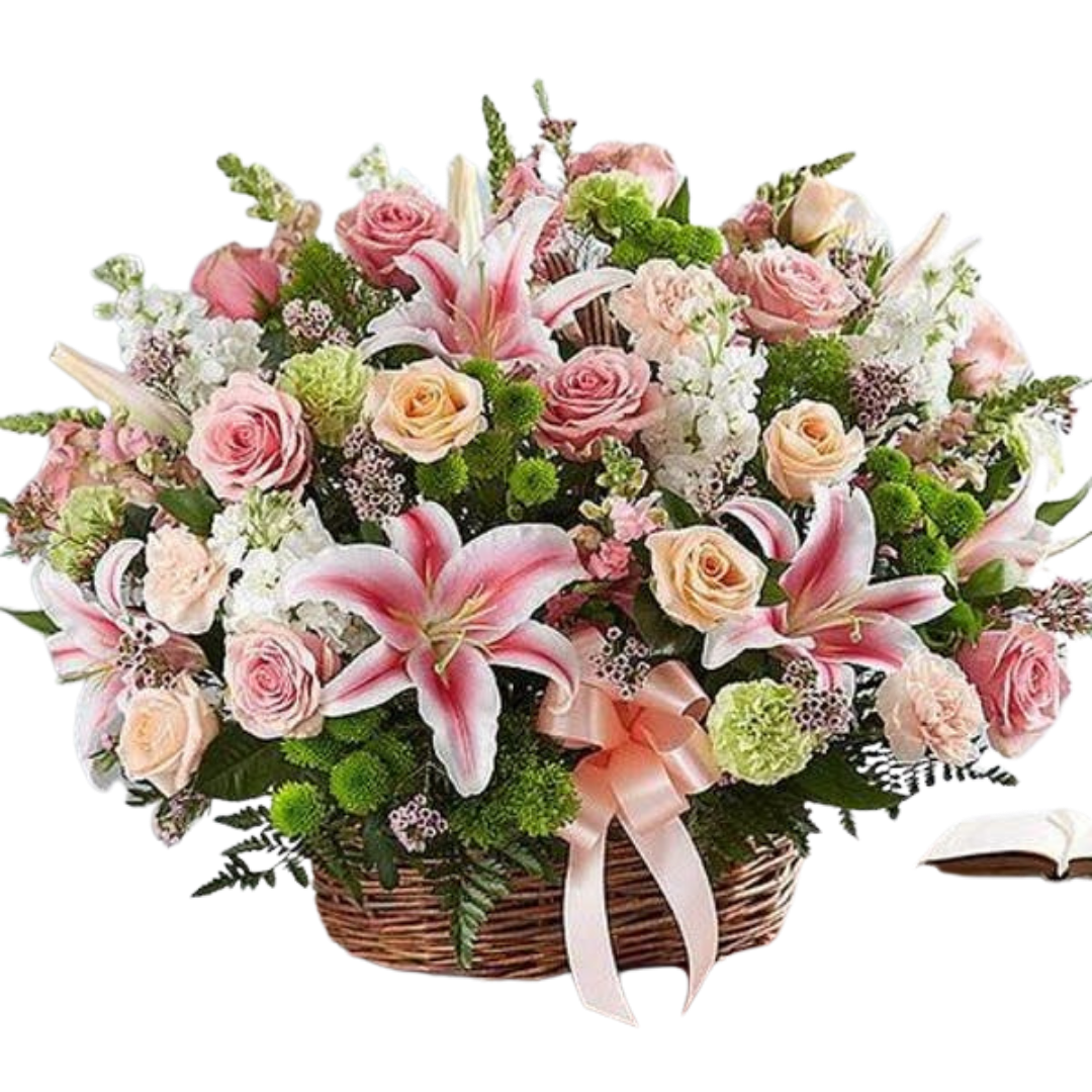 S037 Funeral Flowers Miami Flores para Funeral Funeral Basket Love Flowers Miami