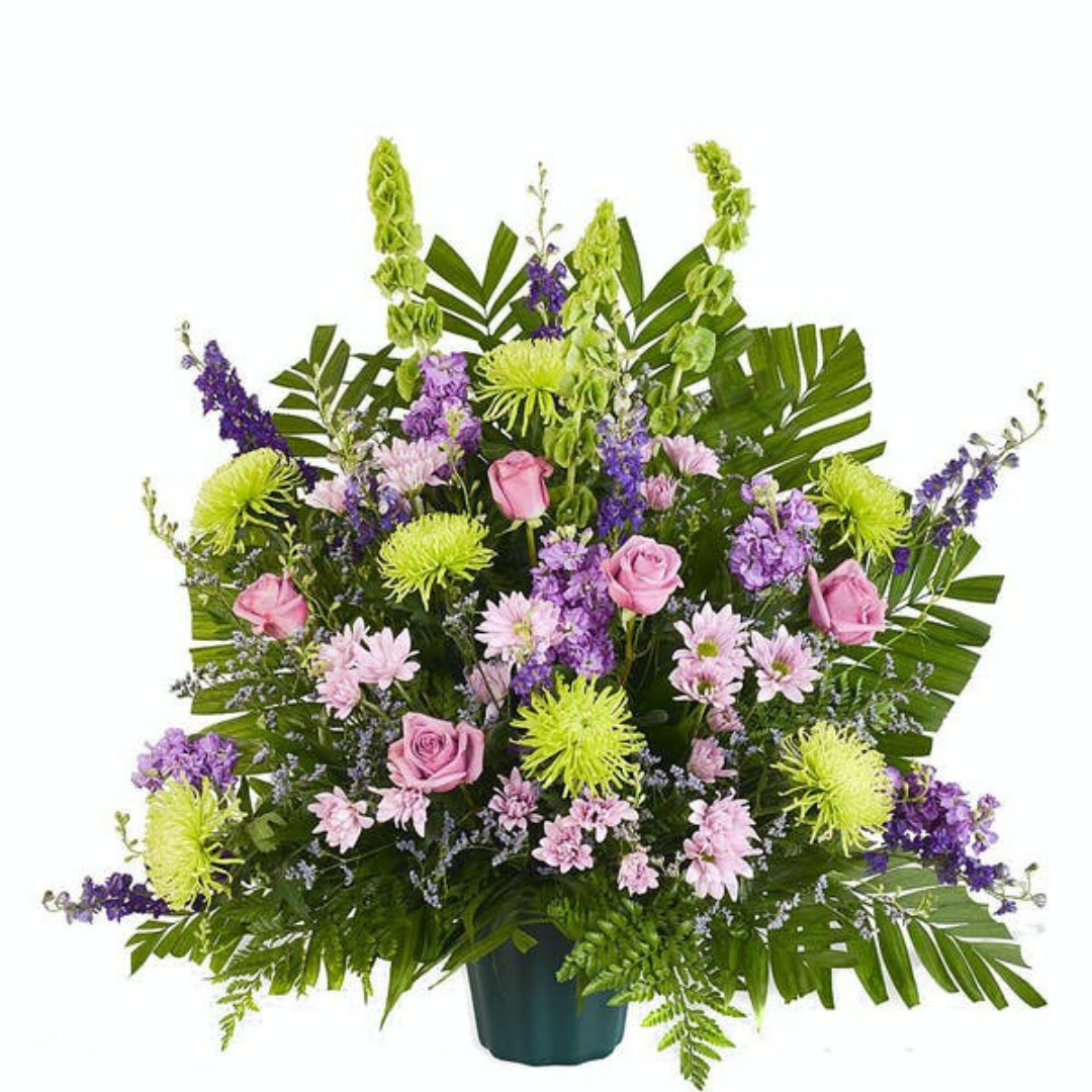 S040 Funeral Flowers Miami Flores para Funeral Violet and Purple