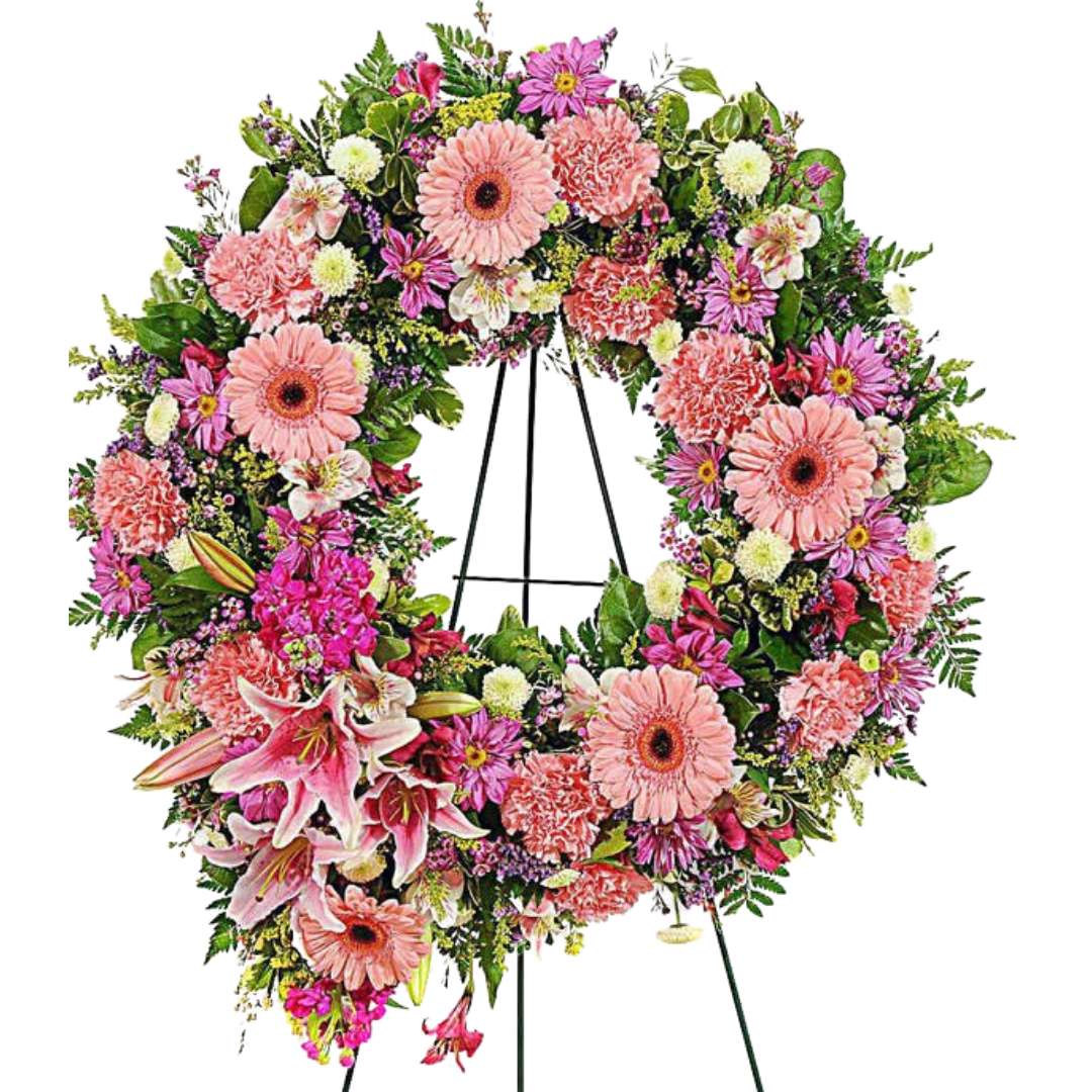 S039 Funeral Flowers Miami Flores para Funeral Blessings in Pink
