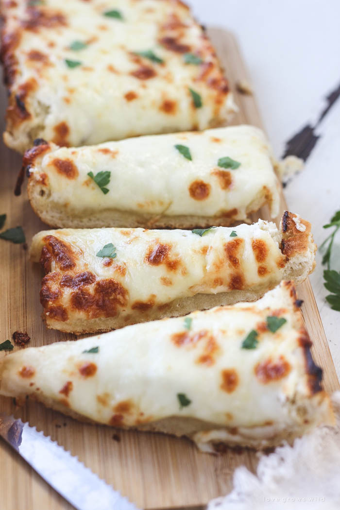 Easy Extra Cheesy Garlic Bread Love Grows Wild