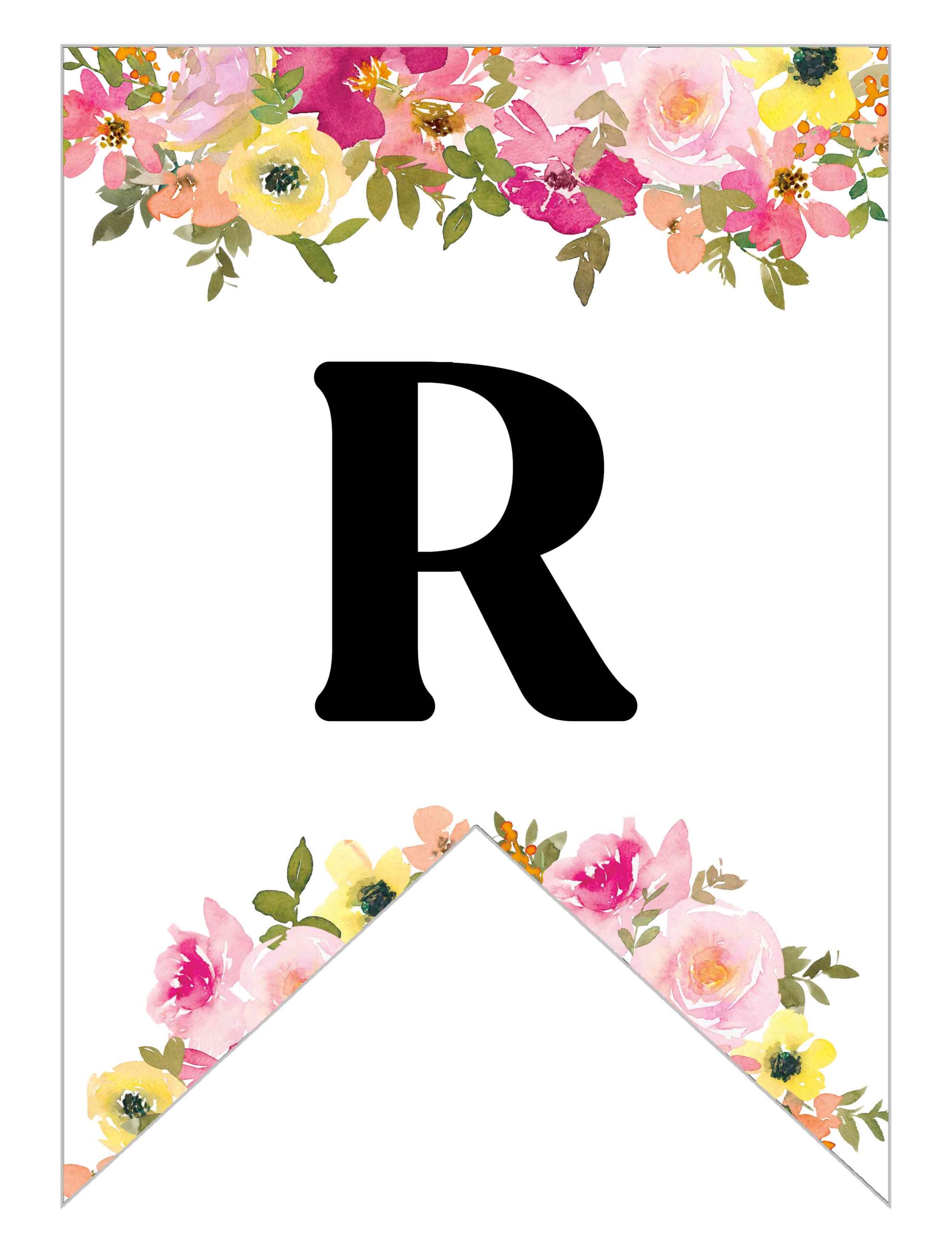 Free Printable Floral Alphabet Banner Letters Lovely Planner