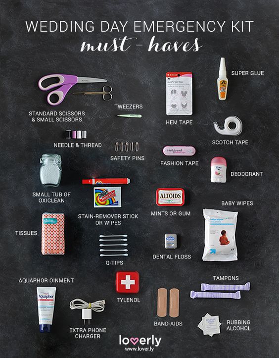 33 Things to Definitely Include in Your Bridal Emergency Kit for Your
