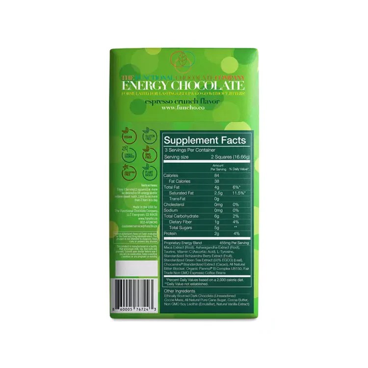 Espresso Crunch Energy Chocolate Bar