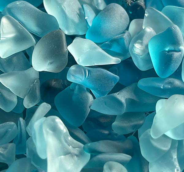 Tumbled Glass Turquoise Pieces in Bulk Love Sea Glass