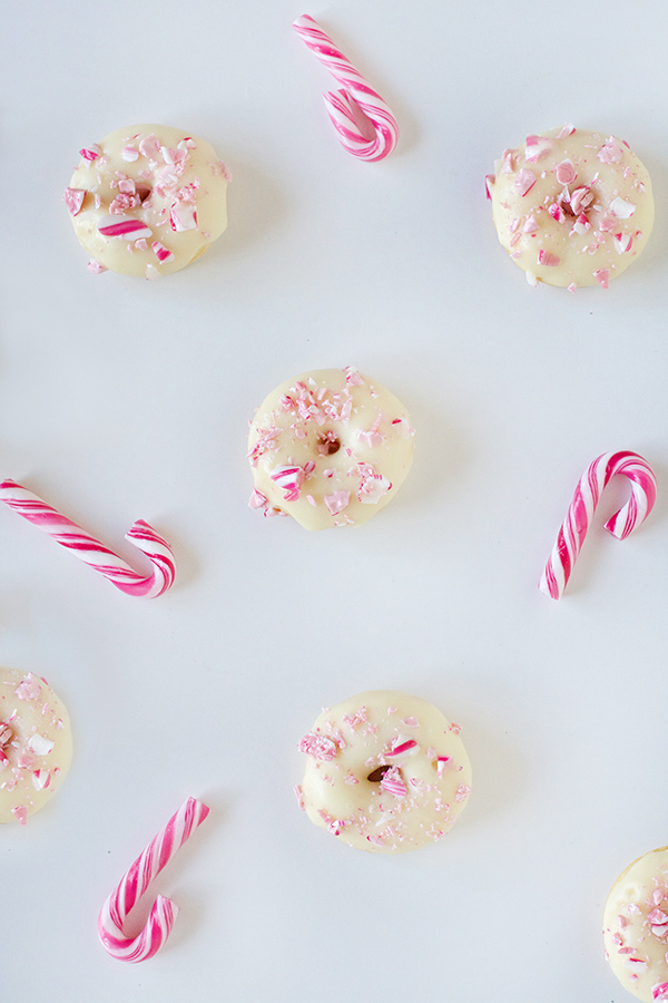 Candy Cane Donuts with White Chocolate Love Swah