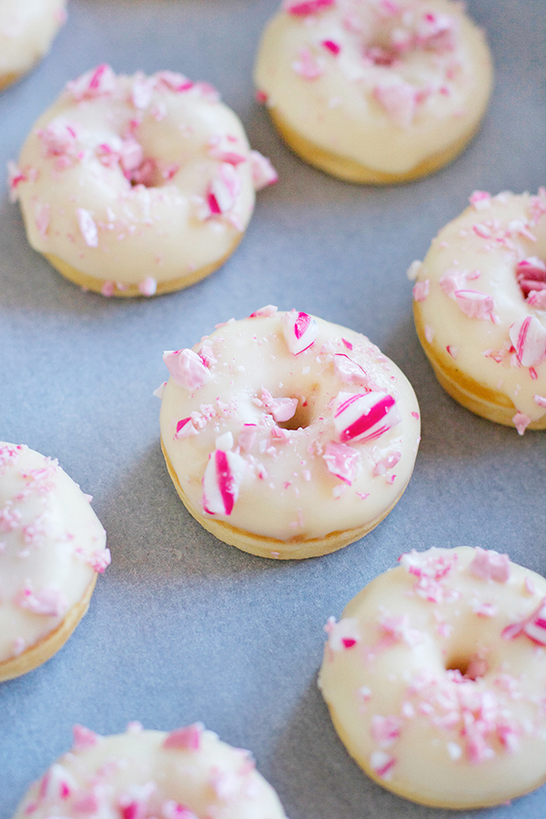 Candy Cane Donuts with White Chocolate
