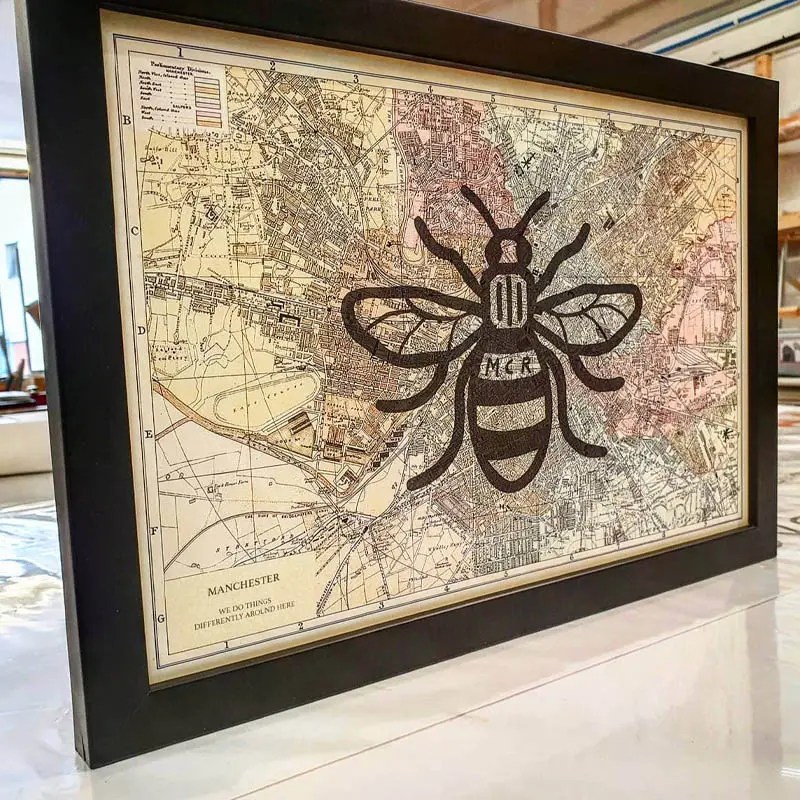 Manchester Bee Art Prints Bee Printing Love to Frame