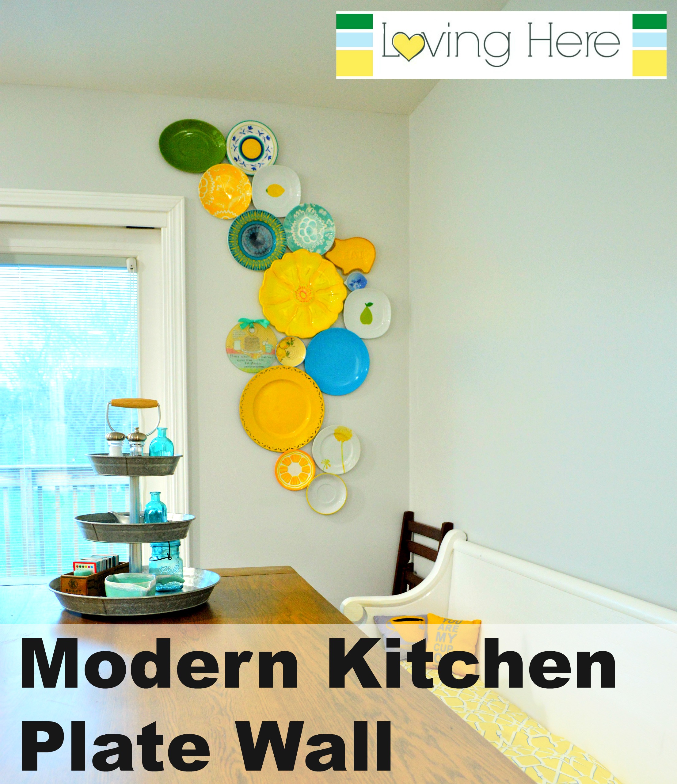 DIY Modern Plate Wall in the Kitchen Loving Here