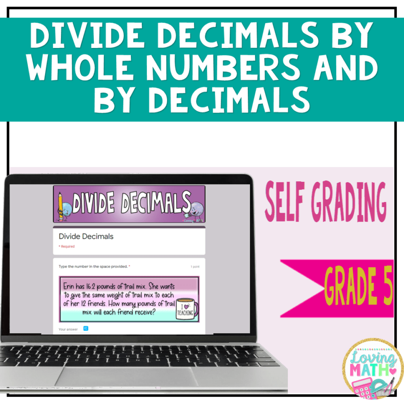 5th Grade Dividing Decimals Digital Quiz Google Classroom - Loving Math