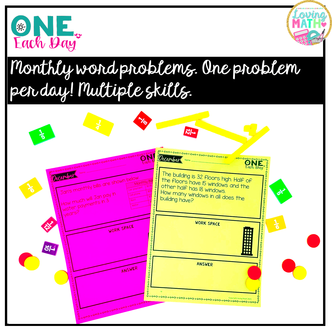 Monthly Word Problems for 4th Grade - December - Loving Math