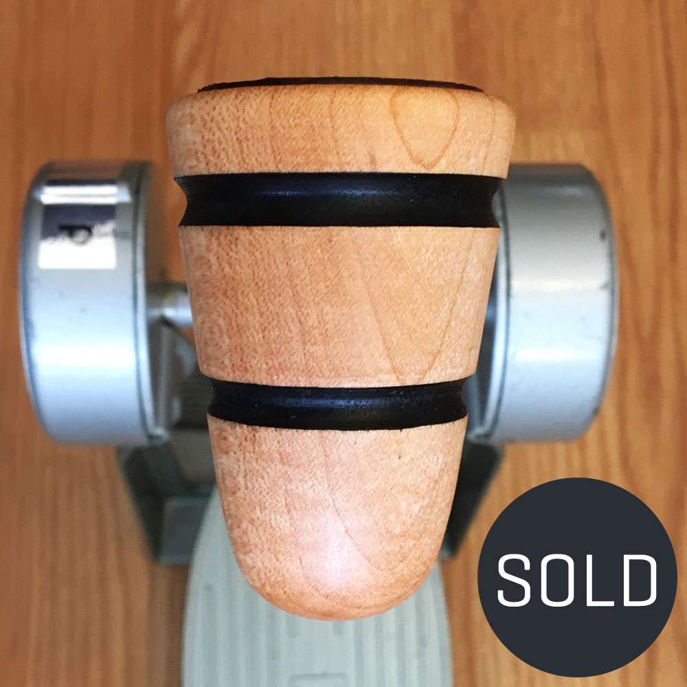 Wood & Leather Bass Drum Beater Natural w/Black Stripes Low Boy