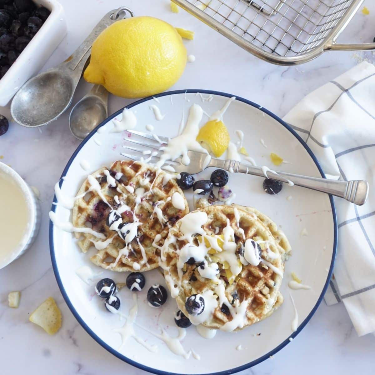 Blueberry Lemon Waffles (with cream cheese icing) — Low Carb Quick