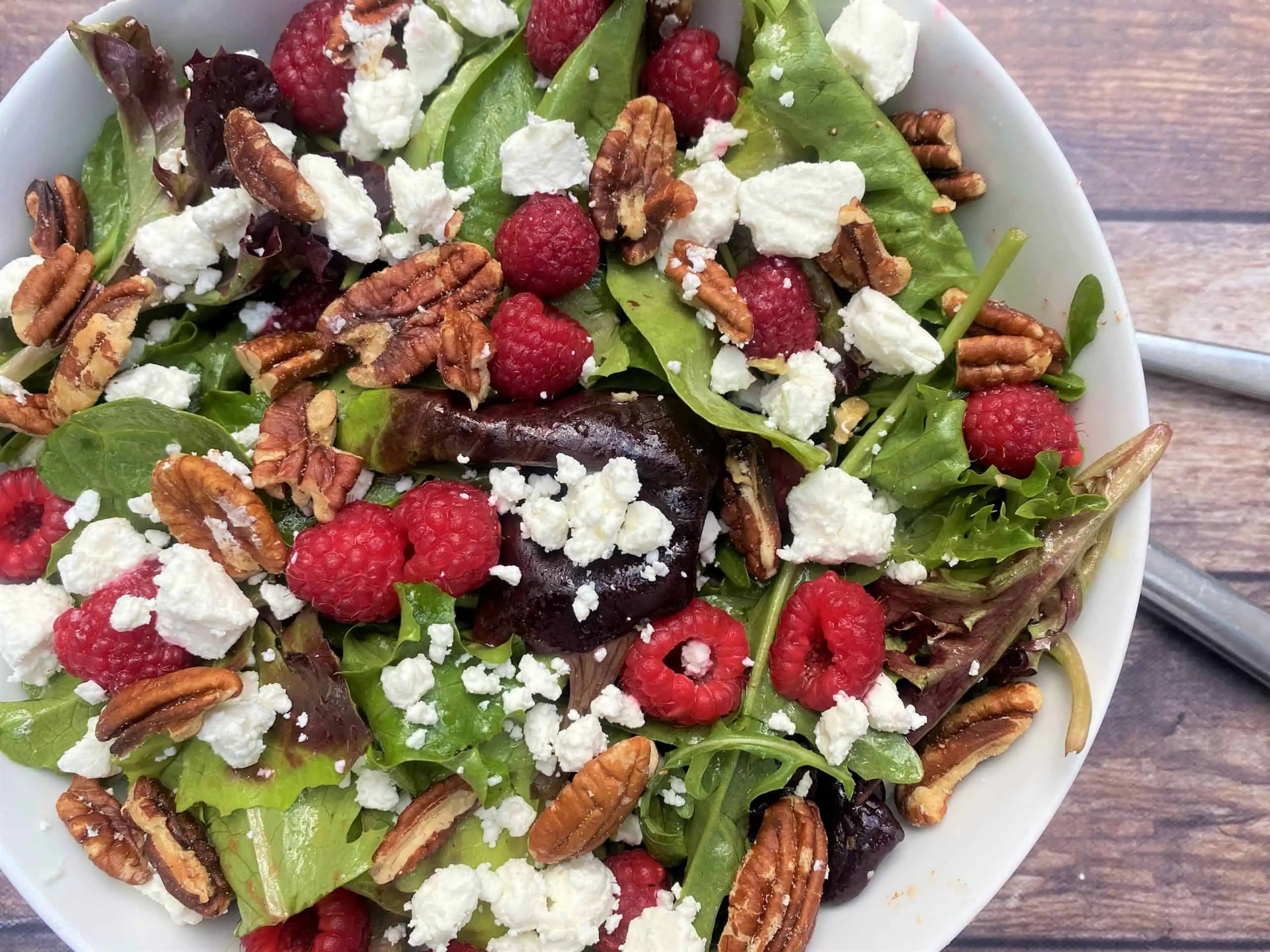 Raspberry Salad with Goat Cheese & Pecans Low Carb Simplified