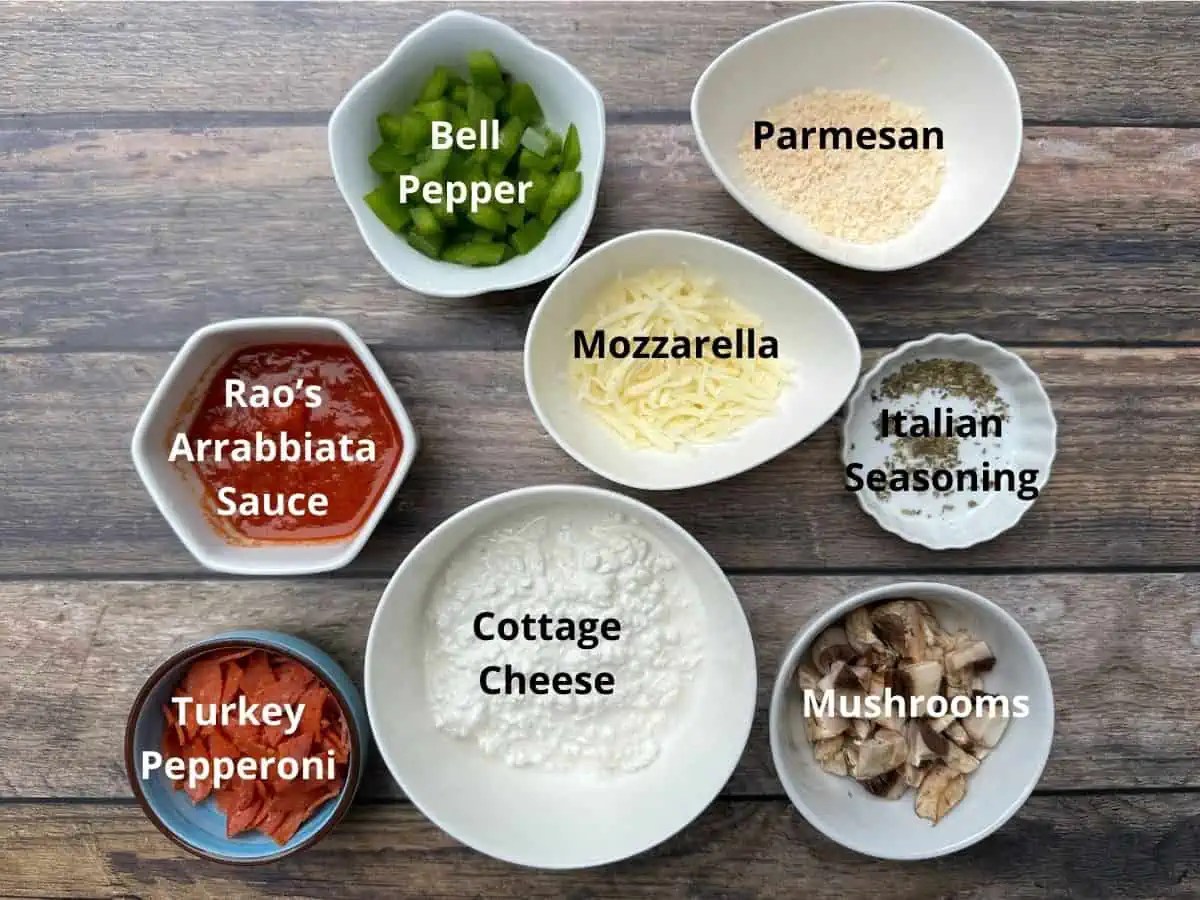 High Protein Cottage Cheese Pizza Bowl in the Microwave Low Carb