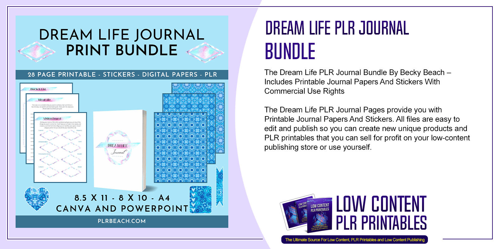 Dream Life PLR Journal Bundle PLR Printable Journal Bundle(05)