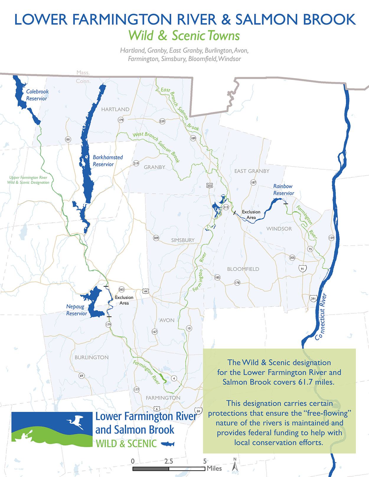 Map Lower Farmington River and Salmon Brook Wild & Scenic