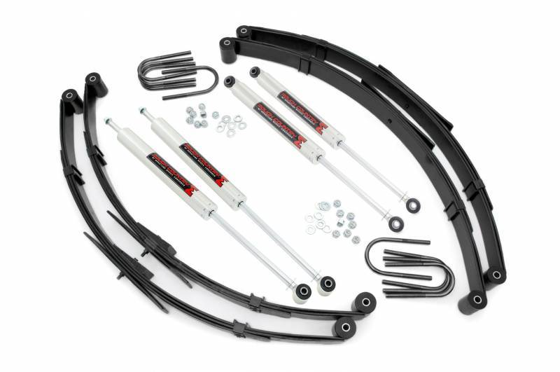 61540 Rough Country 2.5 Inch Lift Kit With Leaf Springs For Jeep Wrangler YJ 4WD 19871995