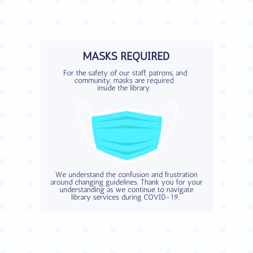 Masks Required Inside Library Lowville Free Library