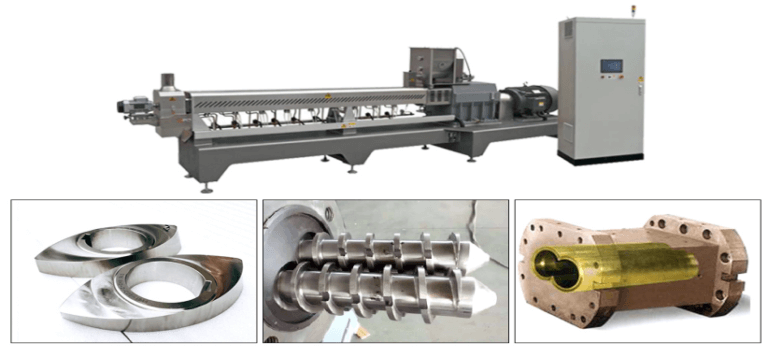 8002000kg/h Soyabean Badi Making Machine With Double Screw Extruder