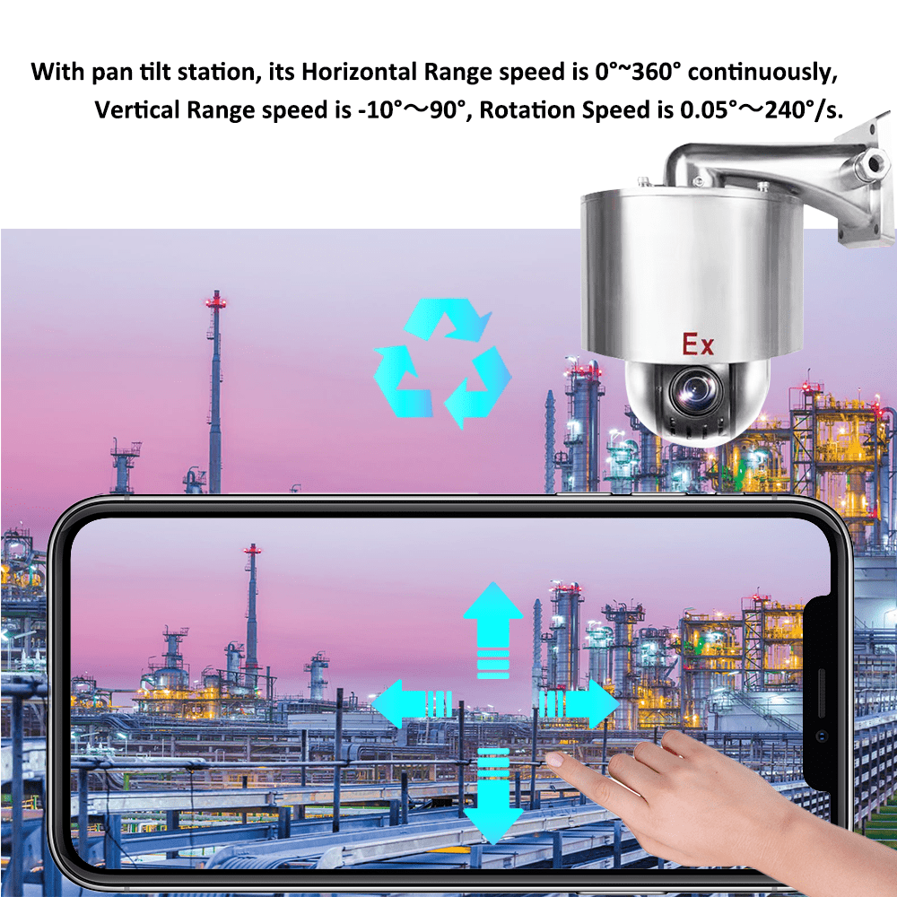 2MP Stainless Steel Explosion Proof Pan Tilt Zoom 22X Security Camera