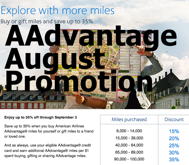 American AAdvantage Buy Miles Promotion With Up To 35 Discount Until