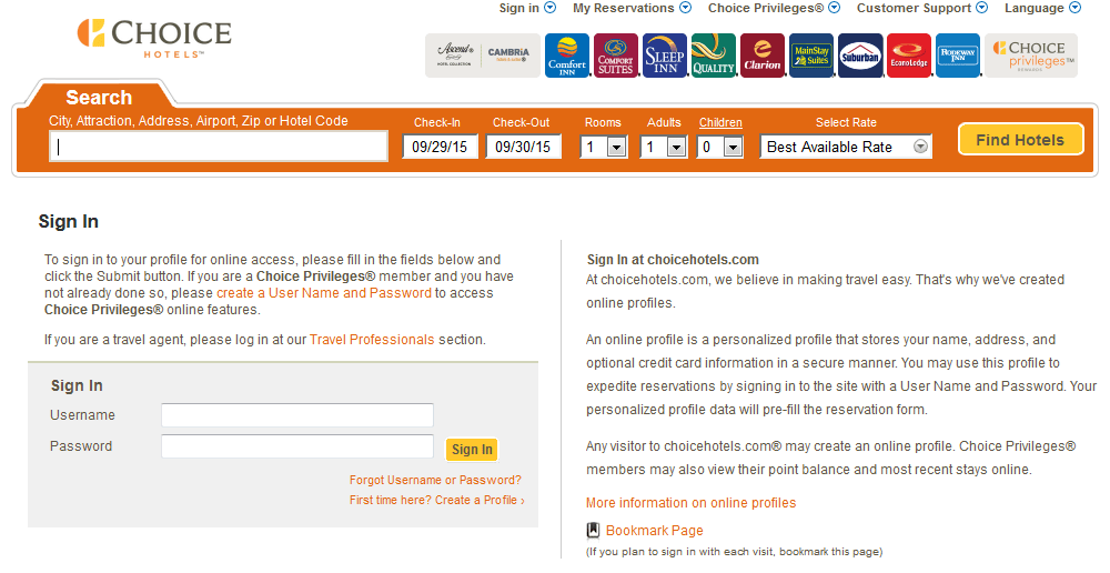 Accessing Choice Hotels Old Web Interface (Still Around) LoyaltyLobby
