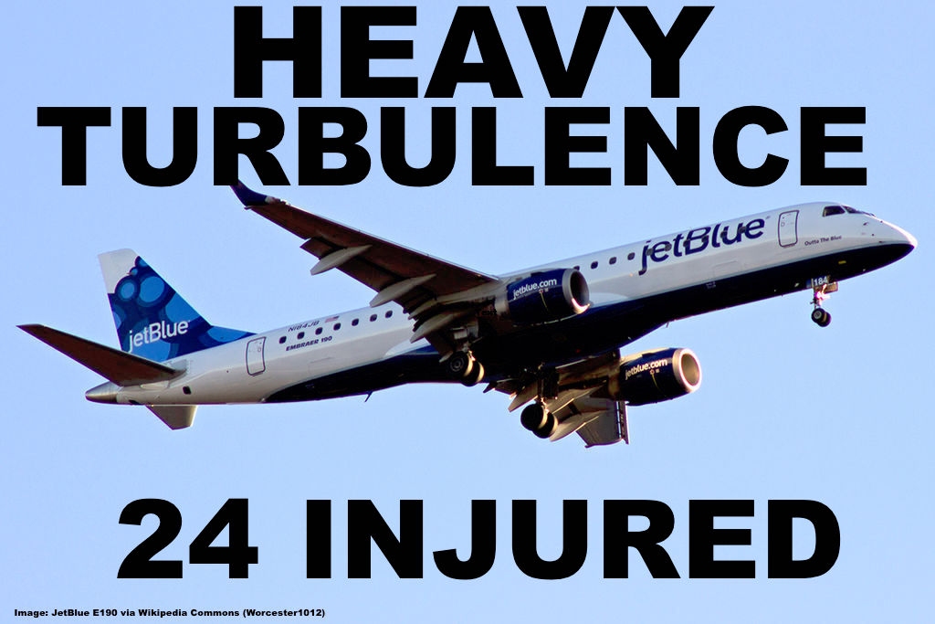 Jet Blue Flight Hits Heavy Turbulence Resulting in 24 Injuries Of