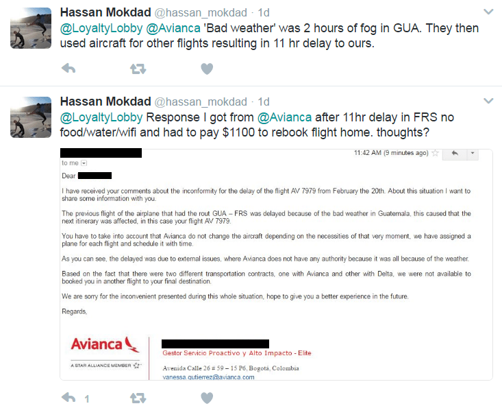 Reader Question Avianca Flight Delay, Separate Tickets & 1,100 Fee